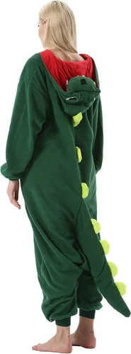 Vista 6 de DarkCom Pijama de una pieza de animal para mujer y hombre, disfraz de Halloween, ropa de dormir de Navidad