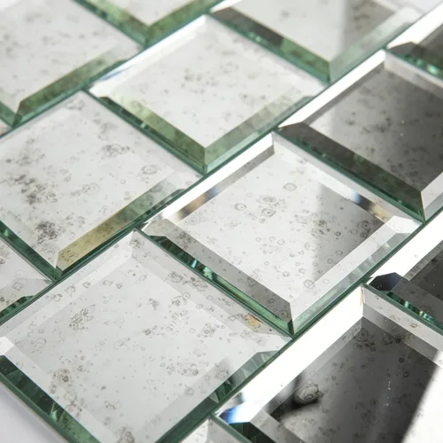 Vista 8 de Azulejo de Espejo de Vidrio Biselado Antiguo Despegar y Pegar de 3 x 3 Pulgadas para Salpicadero de Cocina y Pared de Baño (32 Piezas)