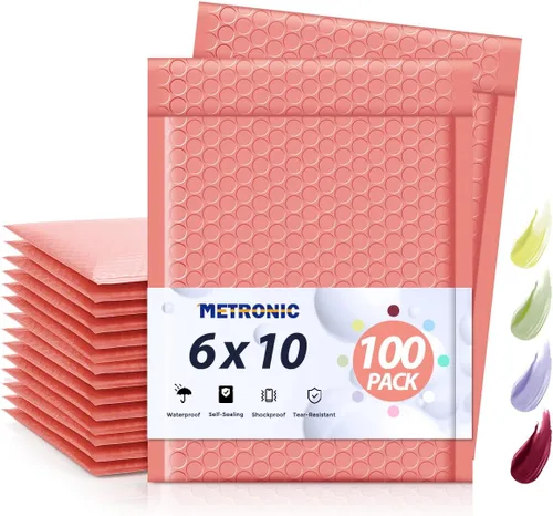 Vista 19 de Metronic Sobres de burbujas negros de 4 x 8 pulgadas, paquete de 50 bolsas