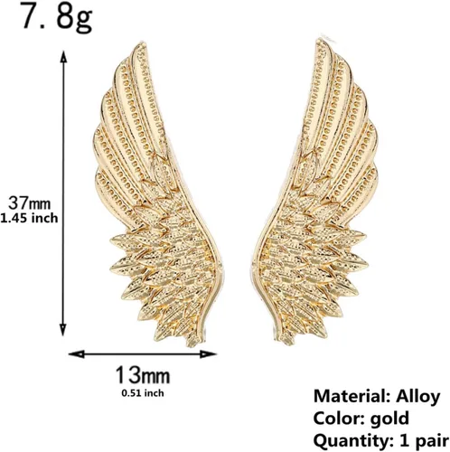 Vista 3 de Broche de plumas para mujeres y hombres, broche de metal con alas de ángel, 2 piezas