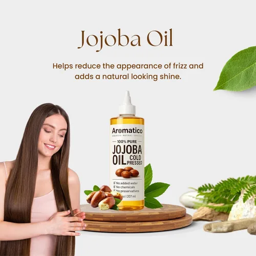 Vista 5 de Aromatco 100% Pure Jojoba Oil, Cold Pressed, Lightweight Carrier Oil for Hair, Face, Body & Scalp, All Skin Types, 3.38 fl oz
