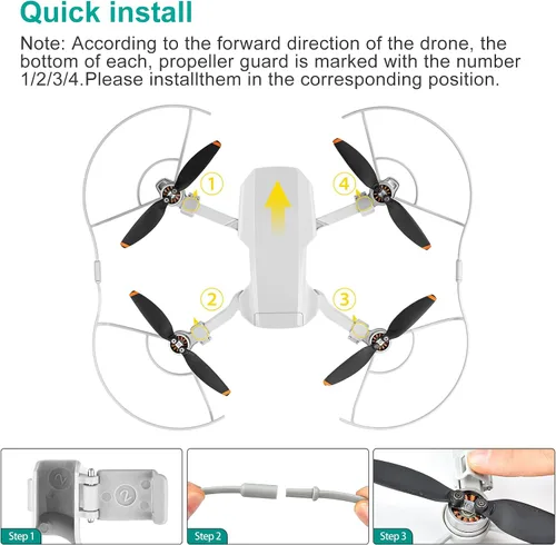 Vista 3 de Mini protector de hélice 4K para hélice DJI Dron, accesorios de seguridad para DJI Mini 4K / Mini 2 SE Propellers Protector Dron Accesorios