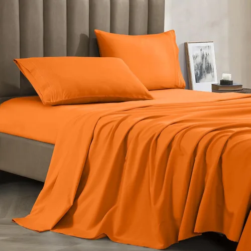 Vista 33 de CELINE LINEN Juego de sábanas de microfibra de 4 piezas prémium de calidad hotelera 1800, resistente a las arrugas - Ropa de cama de lujo ultra