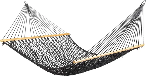 Vista 10 de Bliss Hammocks BH-410BK Hamaca clásica de cuerda con barra esparcidora Negro
