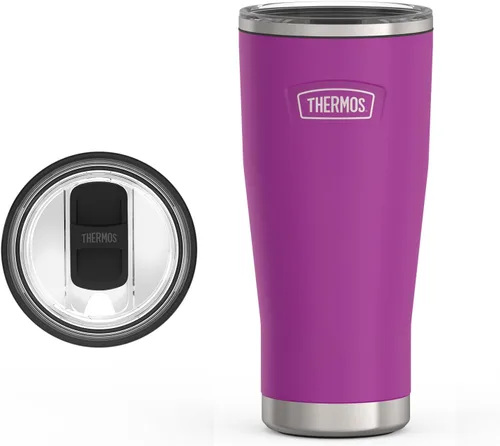 Vista 8 de THERMOS ICON SERIES, vaso de acero inoxidable con cierre deslizante, 18 onzas, carmesí