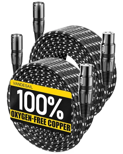 Vista 7 de Cable corto XLR, cable de micrófono de 1 pie, paquete de 2 unidades, toda la longitud de 6 pulgadas a 100 pies, cable de micrófono equilibrado
