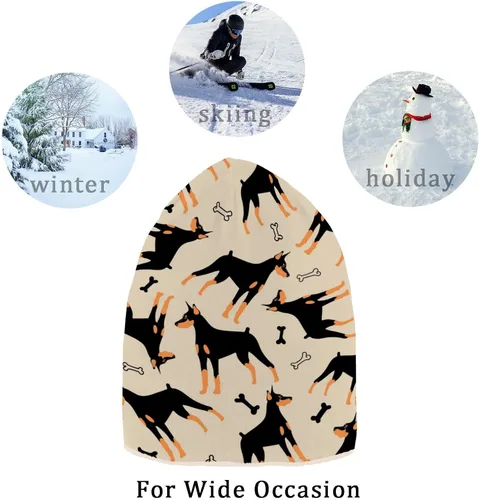 Vista 7 de Naanle Gorro de invierno para mujer, elástico, cálido, para invierno, Skully
