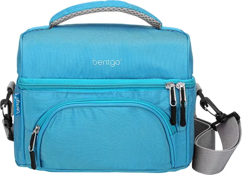 Vista 10 de Bentgo® Bolsa de almuerzo Deluxe - Lonchera duradera y aislada con bolsillo exterior con cremallera, bolsillo interior de malla, correas acolchadas