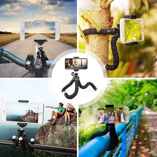 Vista 6 de Soporte flexible para cámara web y trípode para teléfono celular con soporte para cámara web Logitech y Nexigo, cámara GoPro y más.