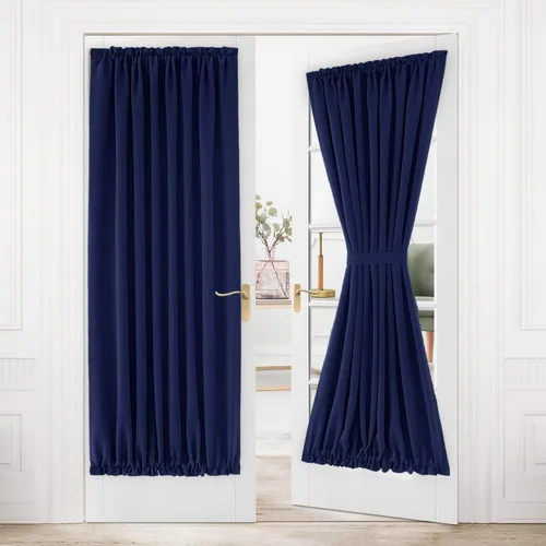 Vista 85 de DWCN Cortinas para Puertas Francesas – Cortinas opacas térmicas con bolsillo para barra para puertas con ventana de cristal, puertas de cocina