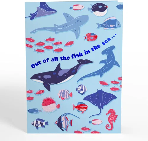 Vista 4 de Lovepop Tarjeta desplegable de amor para ella y él – Tarjetas de felicitación 3D para niños, niñas, hombres y mujeres – I Chews You Shark – Tarjeta