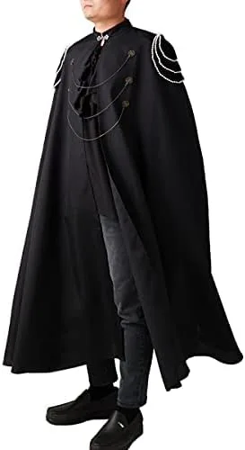 Vista 3 de COSDREAMER Capa de disfraz de bruja para hombre, capa medieval renacentista