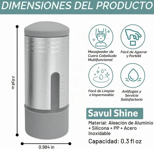 Vista 7 de Aplicador de minoxidil, aplicador de aceite de cuero cabelludo. Peine de aceite (plata)