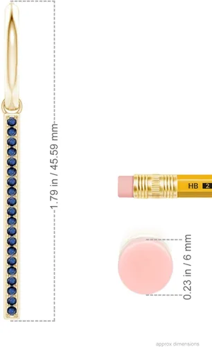 Vista 2 de ANGARA - Aretes colgantes de zafiro azul natural para mujeres y niñas en oro macizo de 14 quilates, platino, regalo de joyería de piedra natal