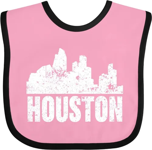 Vista 8 de inktastic Houston Skyline Grunge Baby Bib Negro