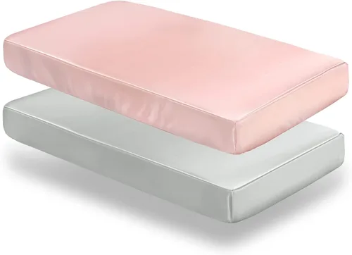Vista 9 de SiinvdaBZX Sábanas de Satén para Mini Cuna 38 x 24 Pulgadas, Sábanas Sedosas y Suaves para Mini Cuna Portátil, Funda de Colchón, Sábanas para Corral