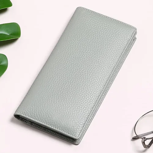 Vista 6 de GOIACII Carteras para mujer bloqueo RFID ultradelgadas cuero real tarjetero de crédito