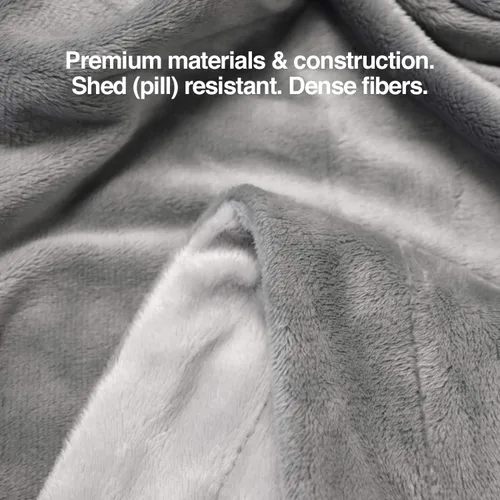 Vista 4 de Manta PetFusion para mascotas de calidad. Reversible, de color gris, de microfelpa. 100% de poliéster suave., Gris (slate gray) Ultra suave
