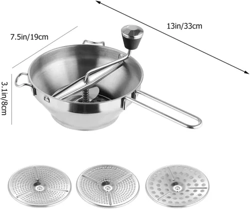 Vista 6 de UPKOCH - Mezclador manual de papas y triturador de alimentos de acero inoxidable para puré de papas, batatas y verduras, herramienta de cocina