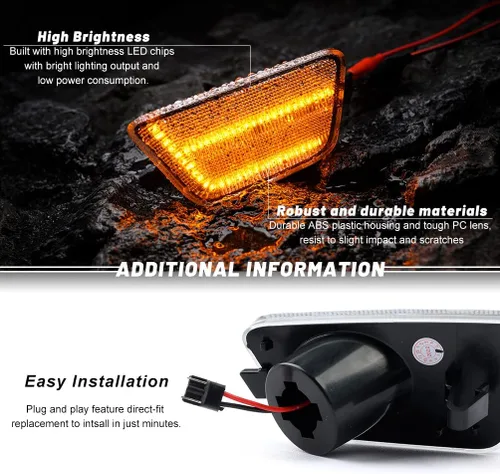Vista 2 de Conjuntos de luces de posición lateral LED para Cruze 2011 2012 2013 2014 2015 2016 Chevy Cruze Diesel Eco L LS LT LTZ, luces de posición lateral
