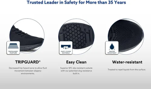 Vista 4 de Shoes for Crews Everlight - Zapatos de trabajo antideslizantes para hombre, calzado de trabajo y seguridad, zapatos de trabajo transpirables