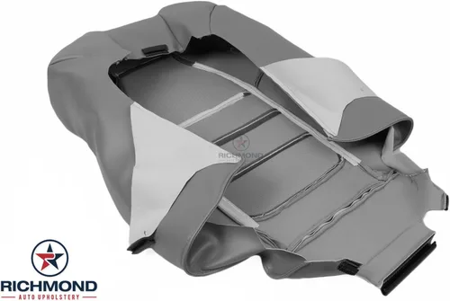 Vista 5 de Driver Side Lean Back Replacement Leather Seat Cover, Gray (Compatible with 2001-2003 Ford F-350 Lariat X-Cab Quad)