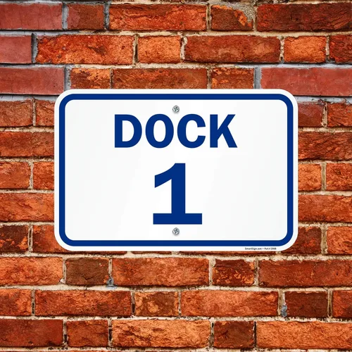 Vista 3 de SmartSign Letrero de número de muelle "Dock 1" Aluminio de 12 x 18 pulgadas
