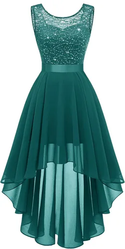 Vista 39 de BeryLove Vestido de cóctel de encaje formal para mujer, fiesta de invitada Negro
