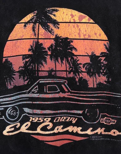 Vista 6 de General Motors El Camino - Camiseta unisex para hombre y mujer, color negro 1959 Chevrolet Top, Negro