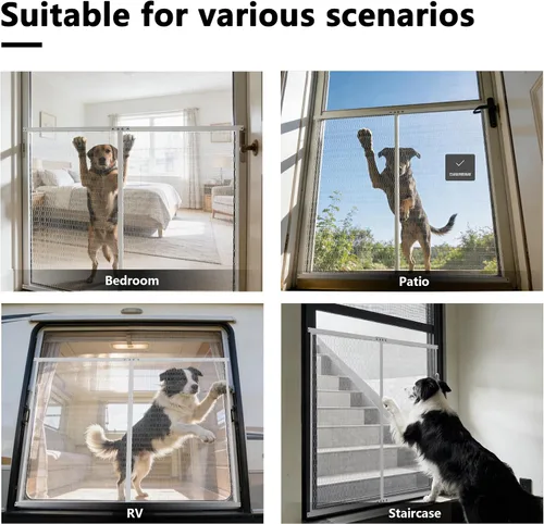 Vista 5 de Protector de puerta de pantalla de rejilla de acero Guardian para perros, mascotas y gatos, protector contra arañazos, reemplazo