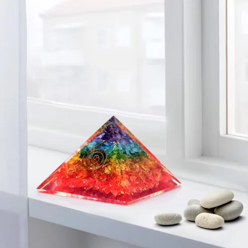 Vista 9 de Pirámide de orgón del Éxito – Pirámide de orgonita de 7 Chakras para sanación, meditación, alivio del estrés, energía positiva y equilibrio