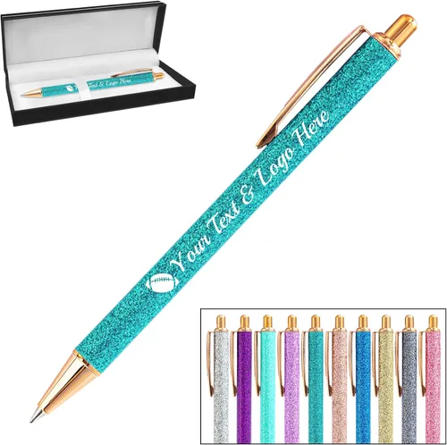 Vista 10 de Bolígrafo personalizado, 1 unidad, bolígrafo personalizado con logotipo de mensaje de nombre comercial impreso, carcasa de metal brillante de tinta