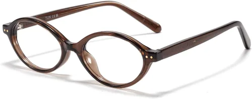 Vista 11 de TIJN Olisa Blue Light Blocking Glasses for Women Men,Retro Oval Frame Bluelight Eyeglasses for Gaming Computer Screen Use 01. Tortuga Whisky