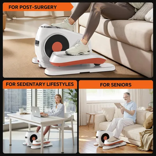 Vista 6 de Under Desk Elliptical Machine with Remote Control, 16 Adjustable Speed Electric Ellipse Leg Exerciser Pro As Seen On TV for Senior, Portable Quiet