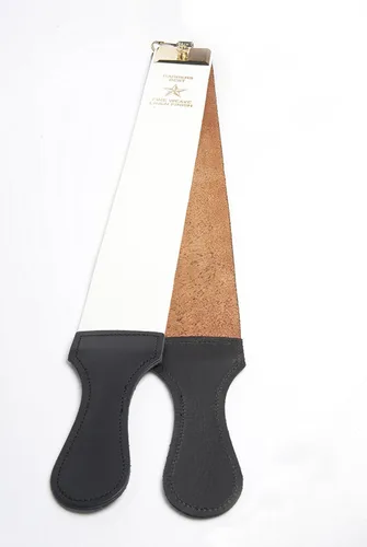 Vista 3 de Fromm Razor Strop - Afilador de cuchillas de cuero de vaca de grano superior, 2.5 x 23 pulgadas, marrón, IRS127