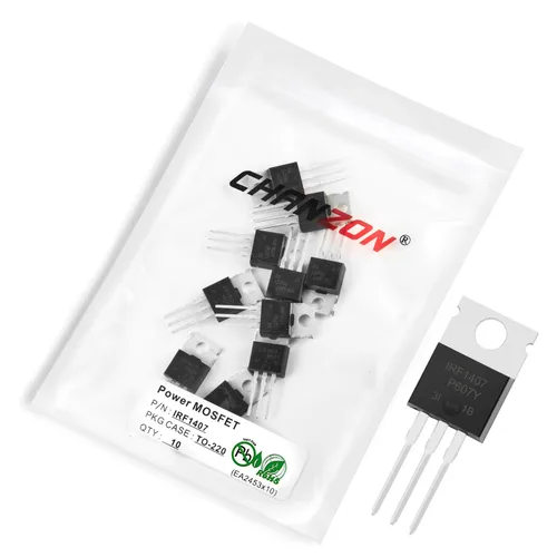 Vista 76 de Chanzon 2N60 TO-220AB NMOS MOS N-Channel Power MOSFET Transistor, alto voltaje y corriente nominal, (paquete de 10 unidades)