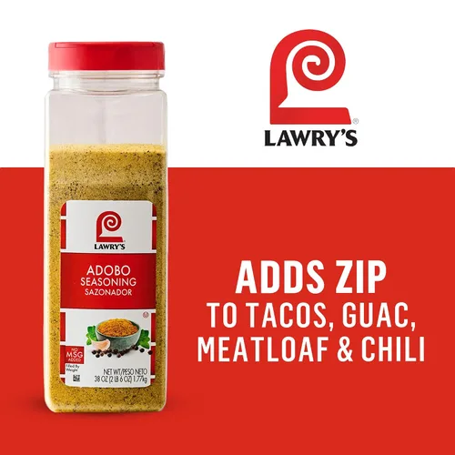 Vista 15 de Lawry's Condimento, Adobo, condimento multiusos, hecho para chefs, mezcla clásica de ajo, orégano, cúrcuma, sal y pimienta negra, para tacos, pollo