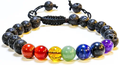 Vista 168 de Adjustable Crystal Bracelet – Gemstone Bead Bracelet with Adjustable Macrame String – Chic Gemstone Bracelet for Men and Women – 8mm Round Healing