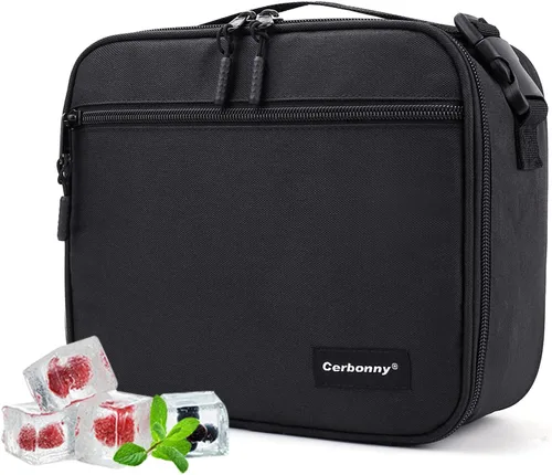 Vista 17 de Bolsa de almuerzo mini enfriadora Cerbonny, bolsa de almuerzo congelable y bolsa de snacks, bolsa aislada para viaje/trabajo/escuela, lonchera mini