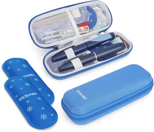 Vista 9 de Estuche de viaje enfriador de insulina YOUSHARES, bolsa de refrigeración para medicinas GLP-1 para diabéticos para Zepbound para la pluma Mounjaro