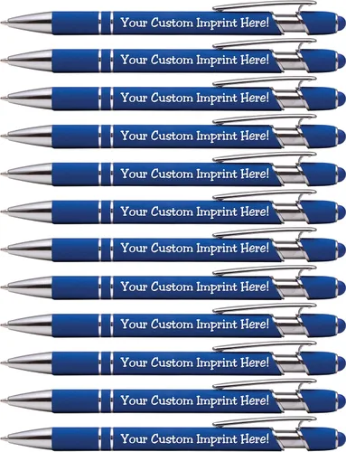 Vista 11 de ExpressDesigns™ - Bolígrafos personalizados premium con lápiz óptico Ráfaga de color Bolígrafos personalizados con nombre impreso de metal suave
