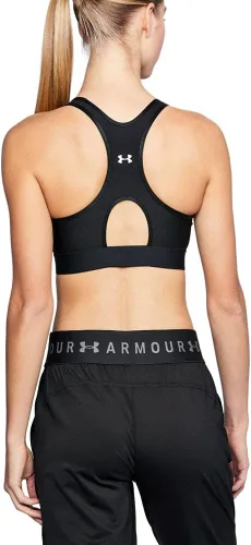 Vista 2 de Under Armour Amour - Sujetador medio con agujero de cerradura, color verde limaazul marino medianoche