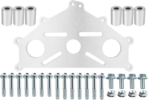 Vista 7 de Placa adaptadora de soporte seguro para motor compatible con Chevy LS1 Duramax BBC SBC LS Soporte resistente (negro)