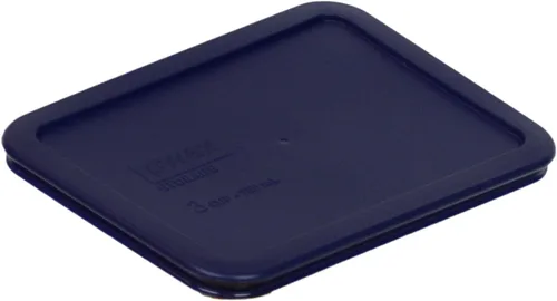 Vista 3 de Pyrex 7210-PC Tapas rectangulares para platos de vidrio, color azul, 3 tazas, Azul oscuro, azul marino
