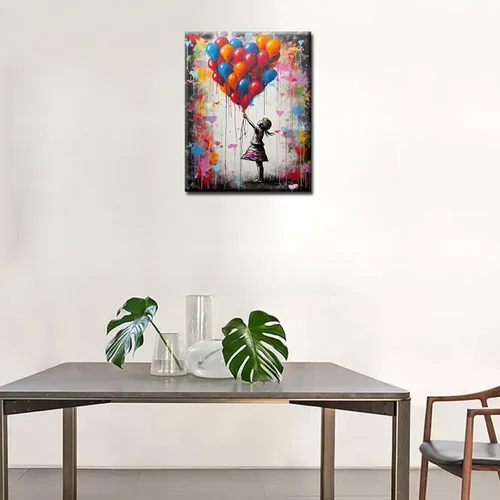 Vista 2 de Tucocoo Pintura de globos coloridos por números para adultos, kits de pintura al óleo digital sobre lienzo con pinceles y pigmento acrílico, arte