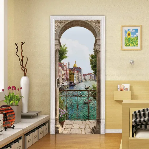 Vista 20 de Calcomanías 3D para puerta, murales para despegar y pegar, papel tapiz de caballo, calcomanías autoadhesivas extraíbles de PVC, impermeable, póster