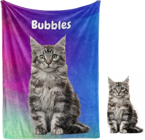 Vista 12 de Manta personalizada con fotos de perro, regalos personalizados con foto de mascota, manta de 30 x 40 pulgadas, manta ultrasuave de doble cara