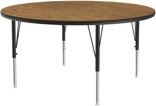 Vista 121 de Correll - Mesa rectangular de actividades para el aula de 24 x 36 pulgadas, altura ajustable (19-29 pulgadas), parte superior de nogal colonial
