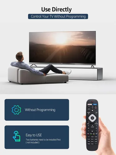 Vista 2 de PZL Nuevo reemplazo universal NH500UP para control remoto Philips TV, para Philips Smart TV 43PFL4902/F7 40PFL4901/F7 50PFL5602/F7 43PFL5602/F7