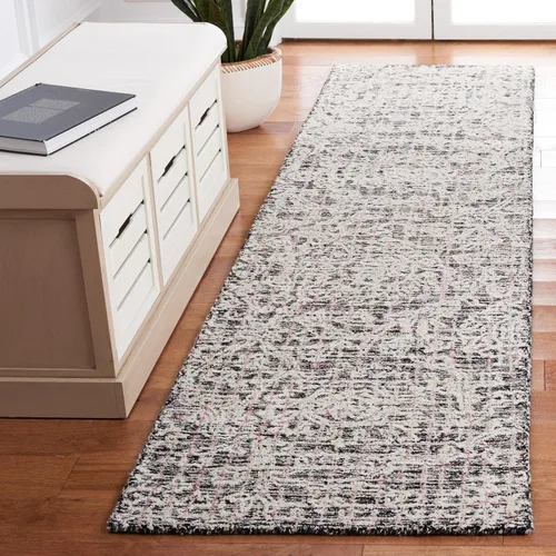 Vista 14 de SAFAVIEH Natura Collection - Alfombra de pasillo, 2 pies 3 pulgadas x 7 pies, gris y marfil, hecha a mano, lana con flecos, ideal para zonas de alto